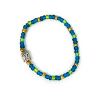 Blue Buddha Stretch Beaded Bracelet, Pack of 5