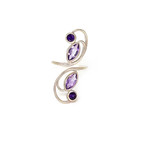 Sterling Silver Amethyst Scroll Ring