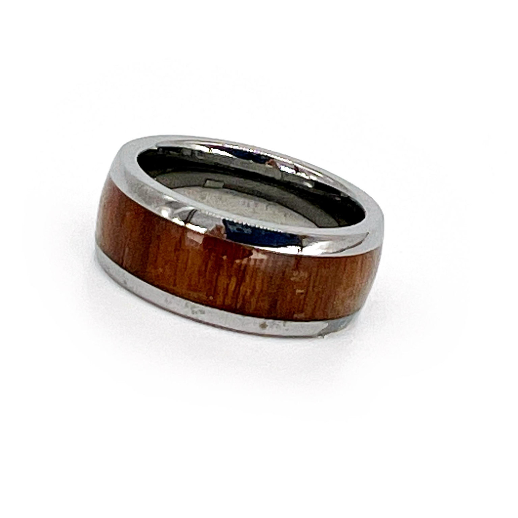 Men's 8mm Tungsten Ring with Hawaiian Koa Wood