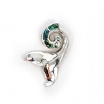 P274 Sterling Silver Whale Tail Paua Wave Pendant