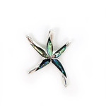 P70 Sterling Silver Paua Shell Starfish Pendant Large