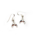 SE375 Sterling Silver Whale Tail Dangle Earrings