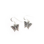 SE383 Sterling Silver Butterfly Dangle Earrings