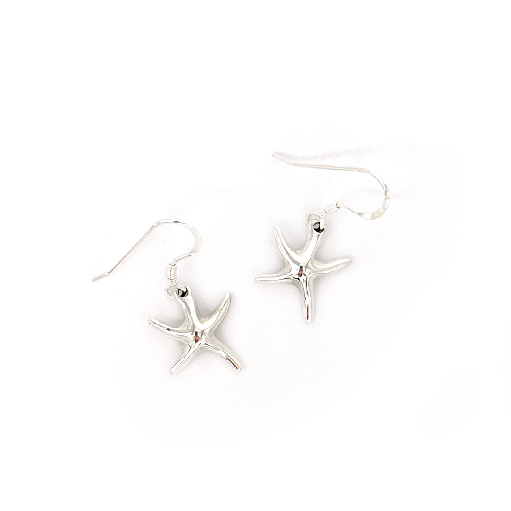 SE394 Sterling Silver Starfish Dangle Earrings