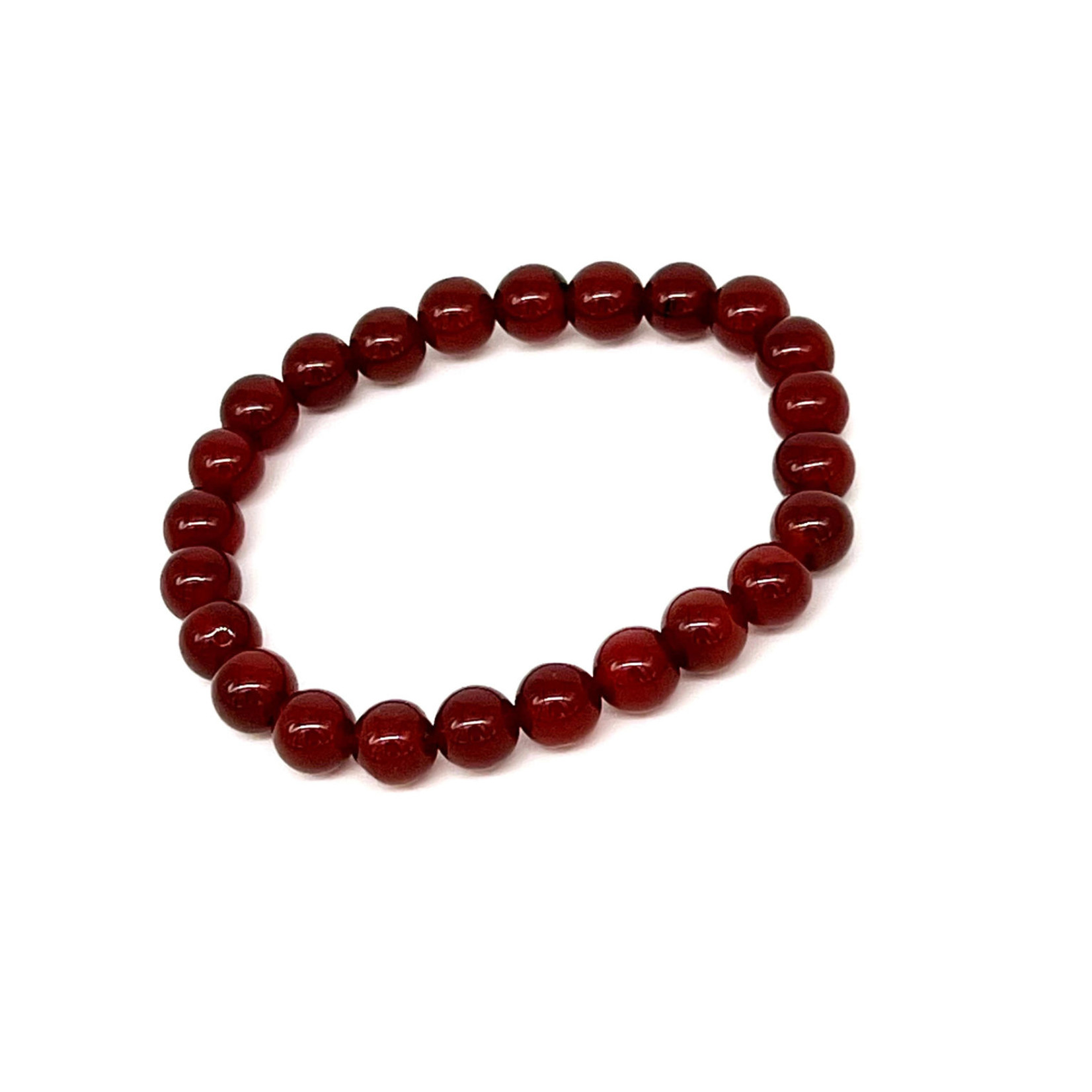 Red Agate Gemstone Stretch Bracelet 8mm