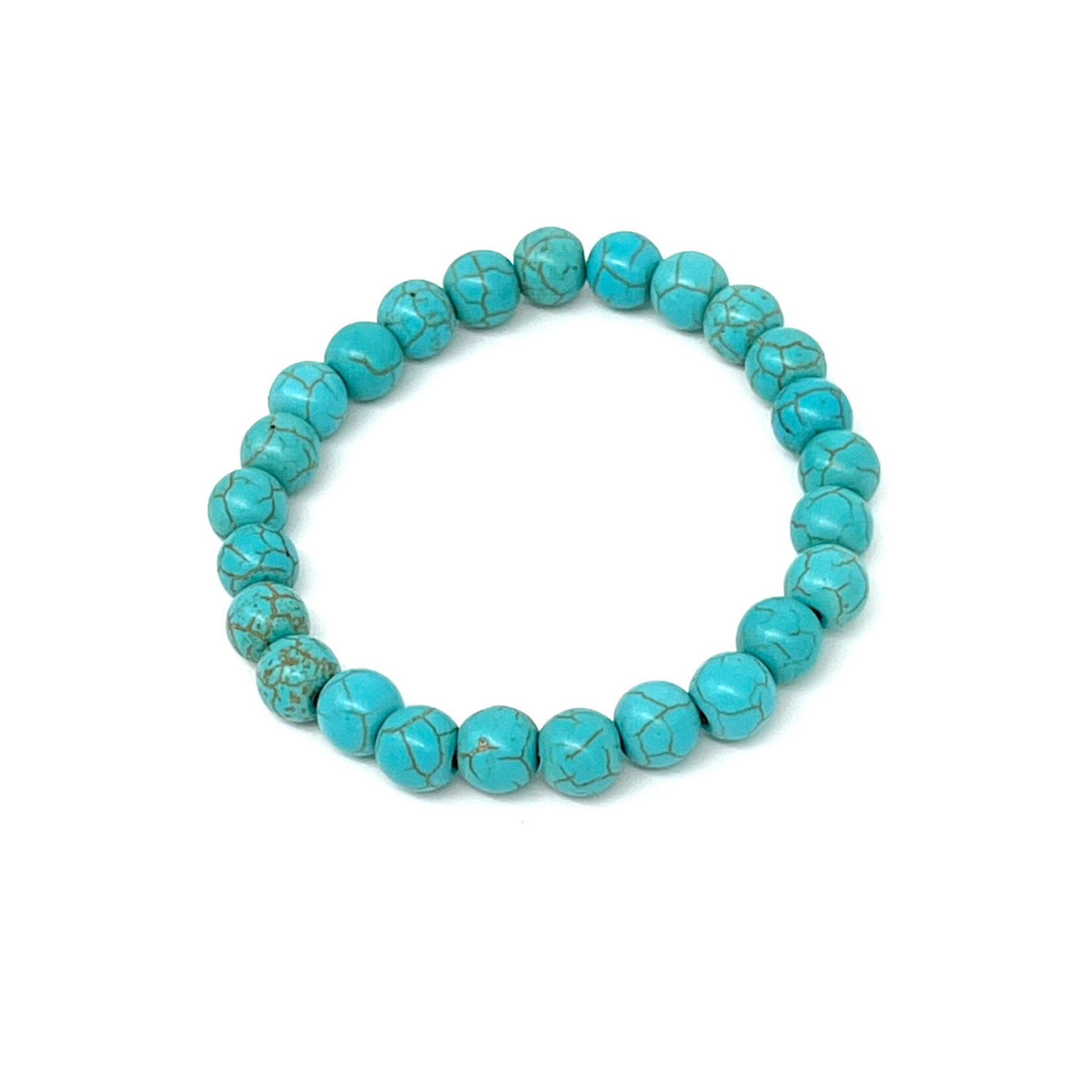 Natural Turquoise Gemstone Stretch Bracelet 10mm