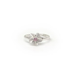 Sterling Silver Adjustable Toe Ring Plumeria CZ