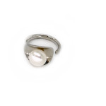 Sterling Silver Adjustable Pearl Ring