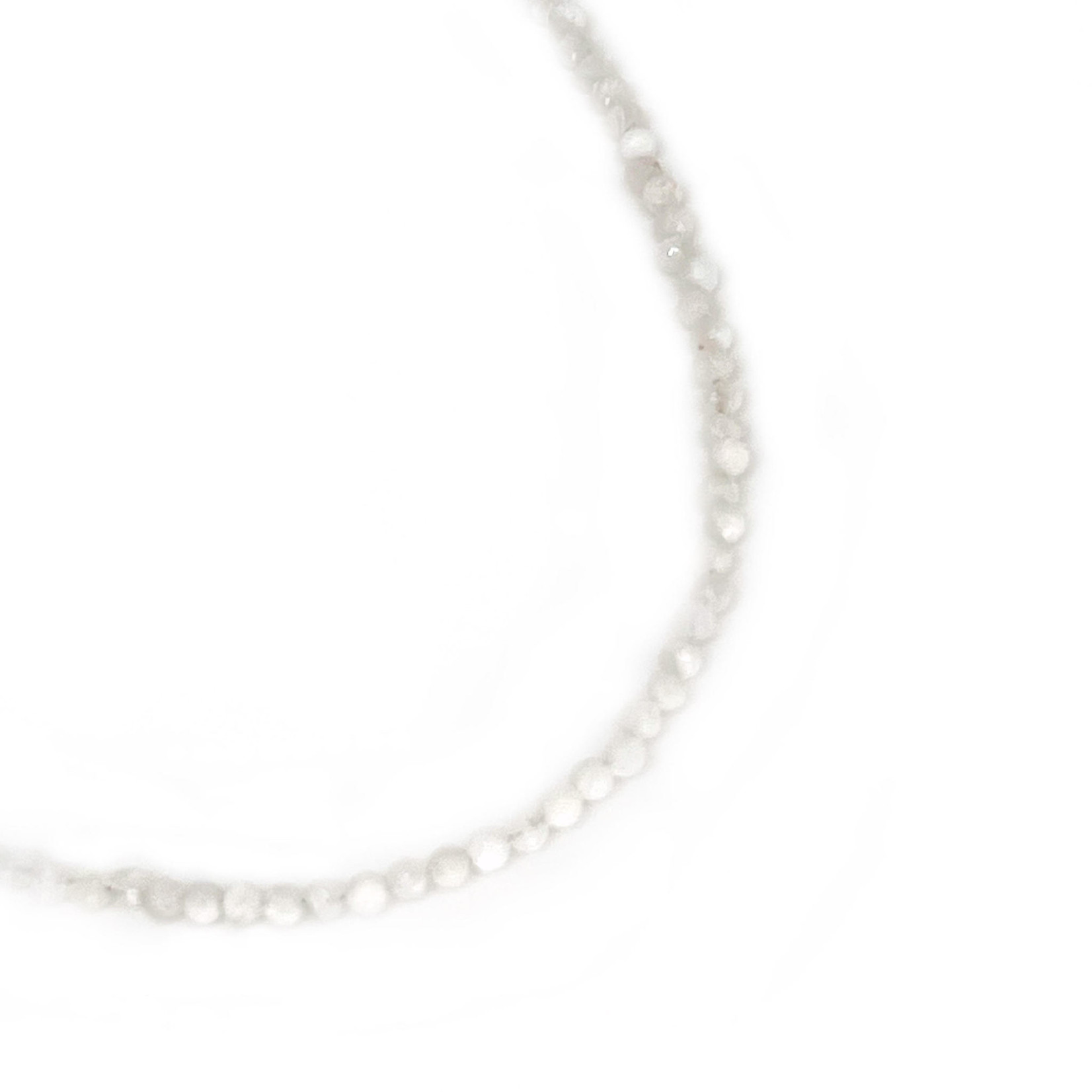 16-18" 4mm Moonstone Necklace Adjustable Sterling Silver 2" Chain and Clasp