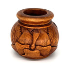 Hand Carved Vase Mini Large Hibiscus