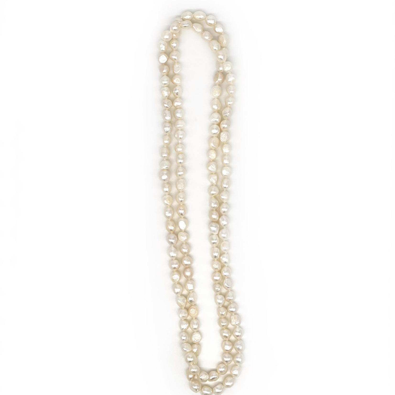 9mm 50" White Baroque Pearl Necklace