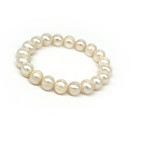9.5mm White Cultured Pearl Stretch Bracelet