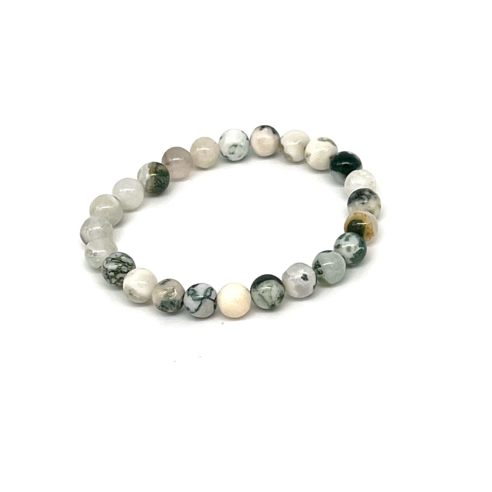 Tree Agate Gemstone Stretch Bracelet 8mm