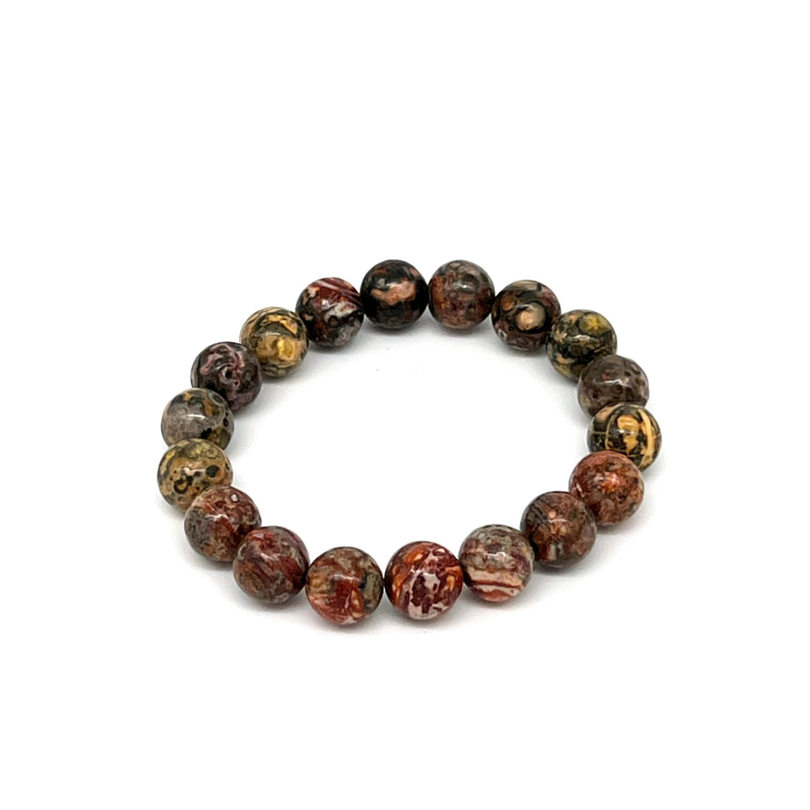 Leopard Jasper Gemstone Stretch Bracelet 10mm