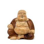 Hand Carved Hotei 2 Tone Sitting