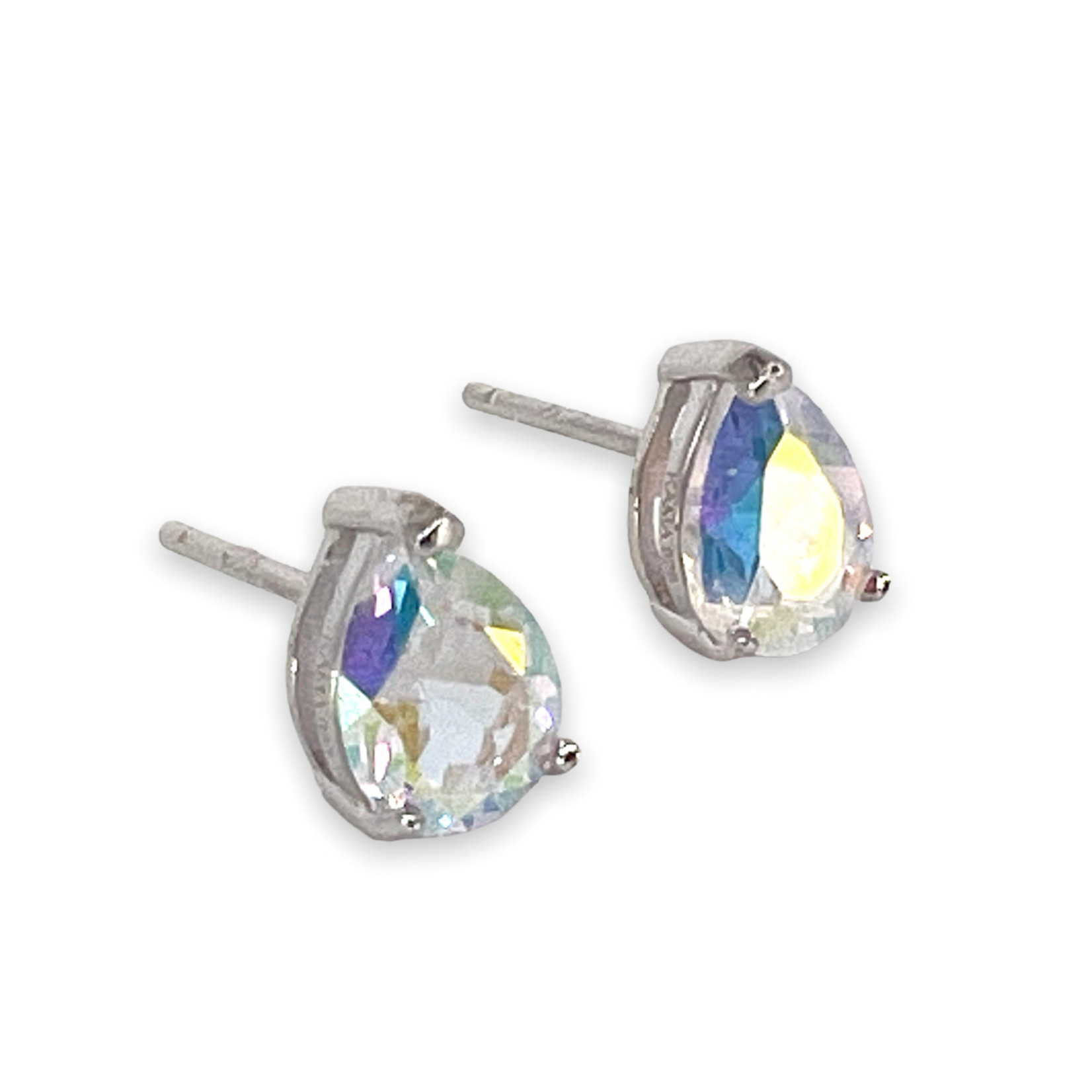 Sterling Silver Moonlight Topaz Raindrop Stud Earrings