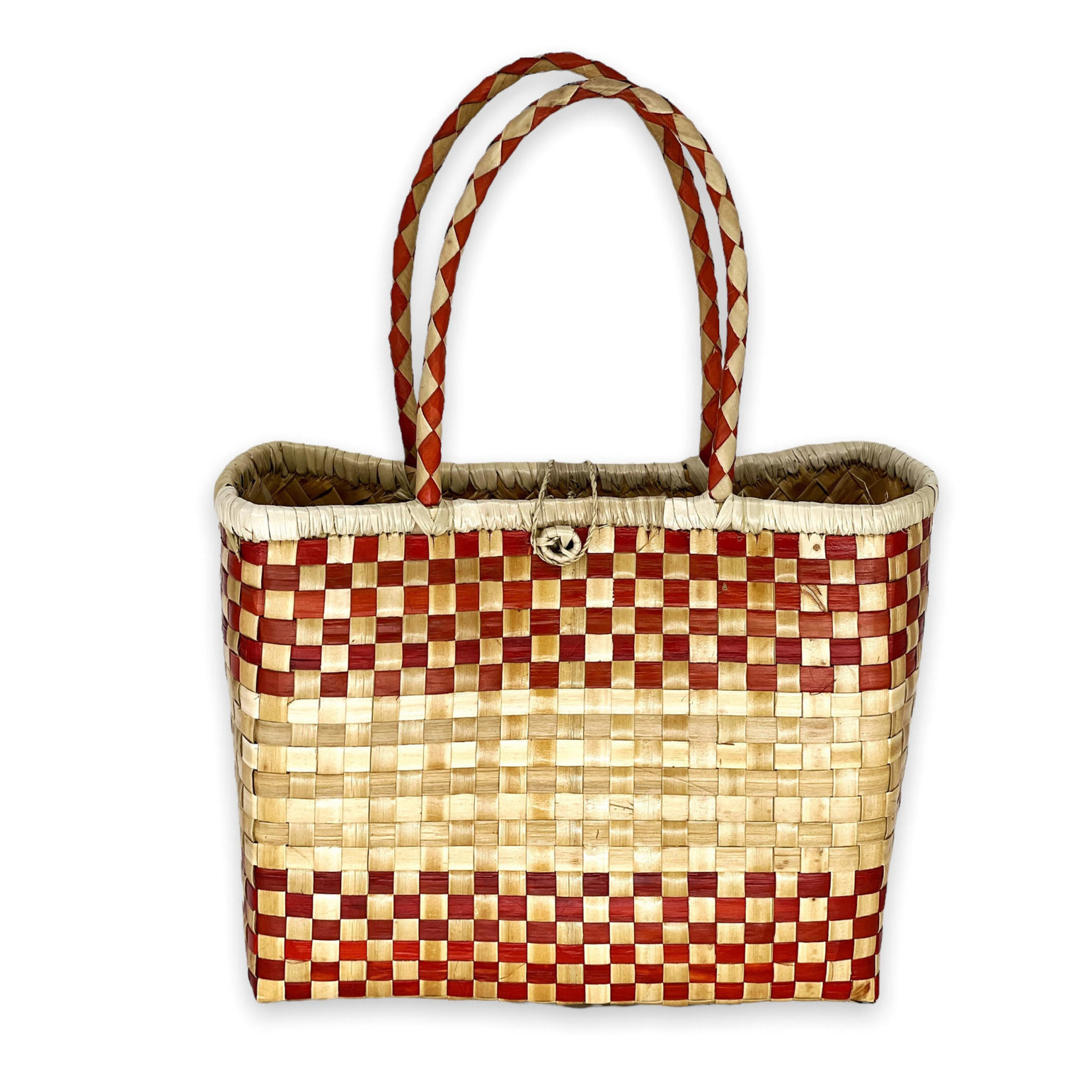 Two Tone Woven Lauhala Hula Bag Pikake *AVAILABLE IN 4 SIZES*