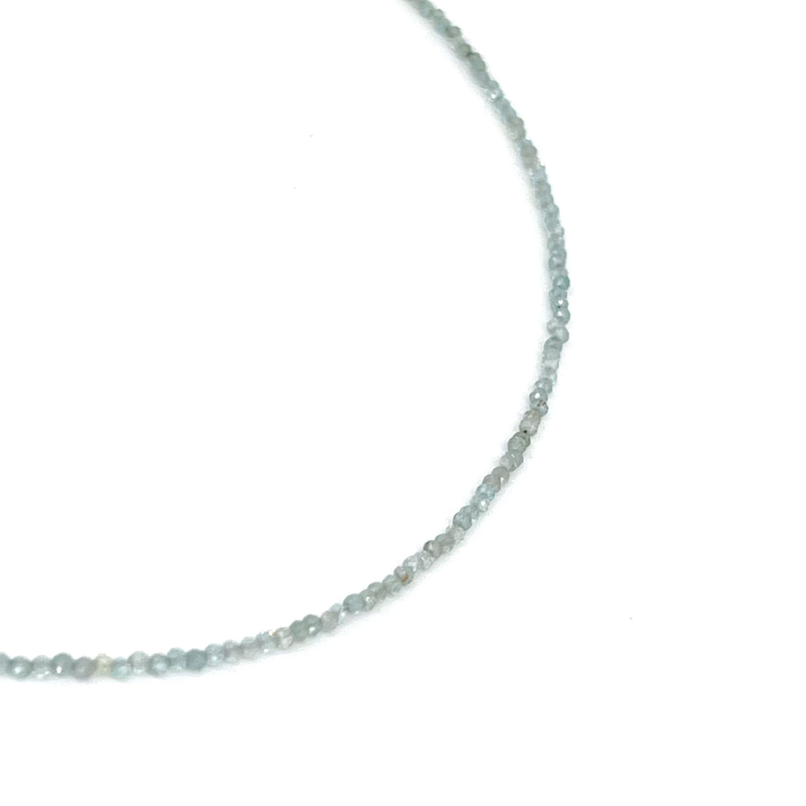 Blue Topaz Adjustable 16-18" 2mm Gemstone Bead Necklace