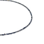 Afghanistan Sapphire Adjustable 16-18" 2mm Gemstone Bead Necklace
