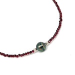 Garnet Tahitian Pearl Adjustable 16-18" 2mm Gemstone Bead Necklace