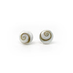 SE129 Sterling Silver Eye of Shiva 8.5mm Round Stud Earrings