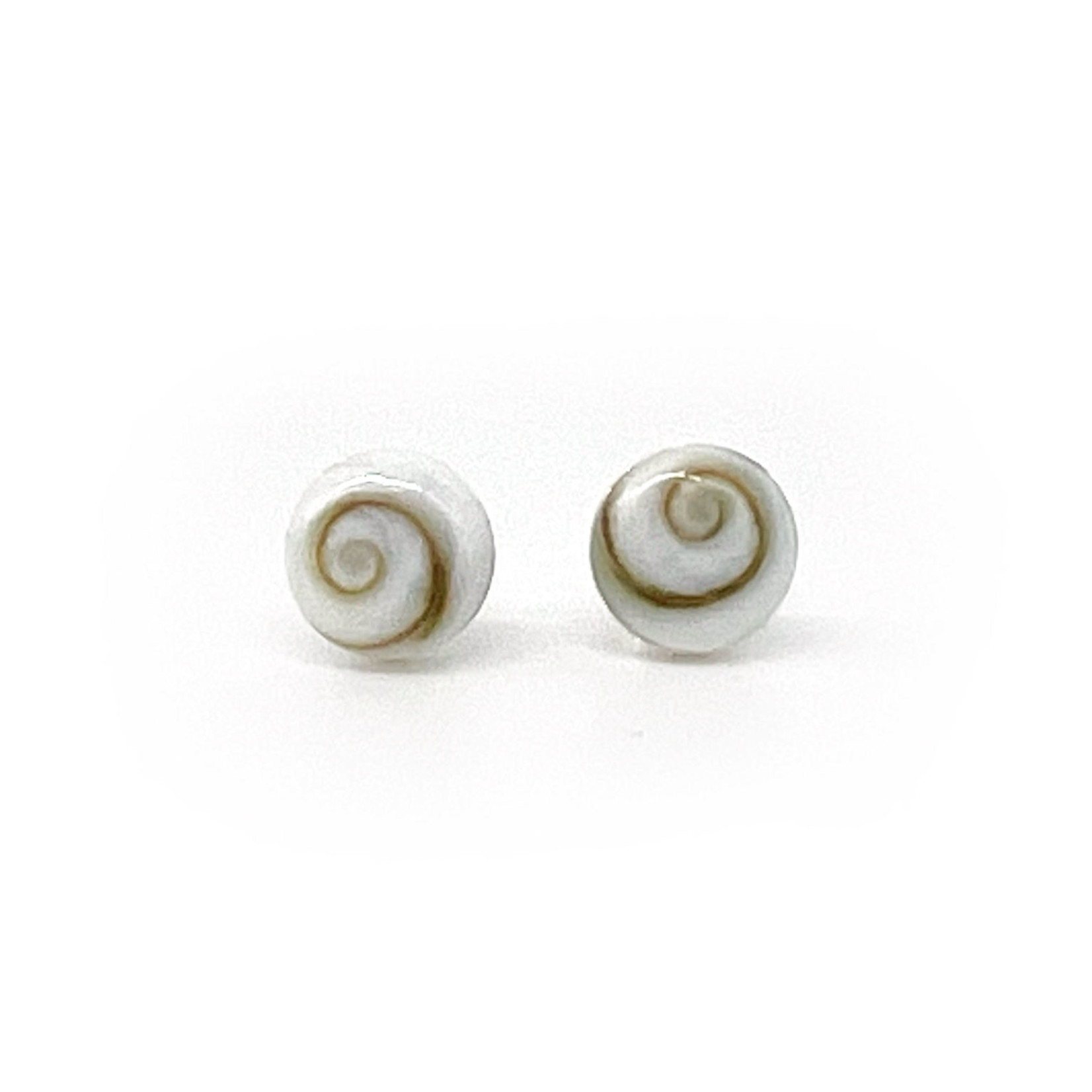 SE129 Sterling Silver Eye of Shiva 8.5mm Round Stud Earrings