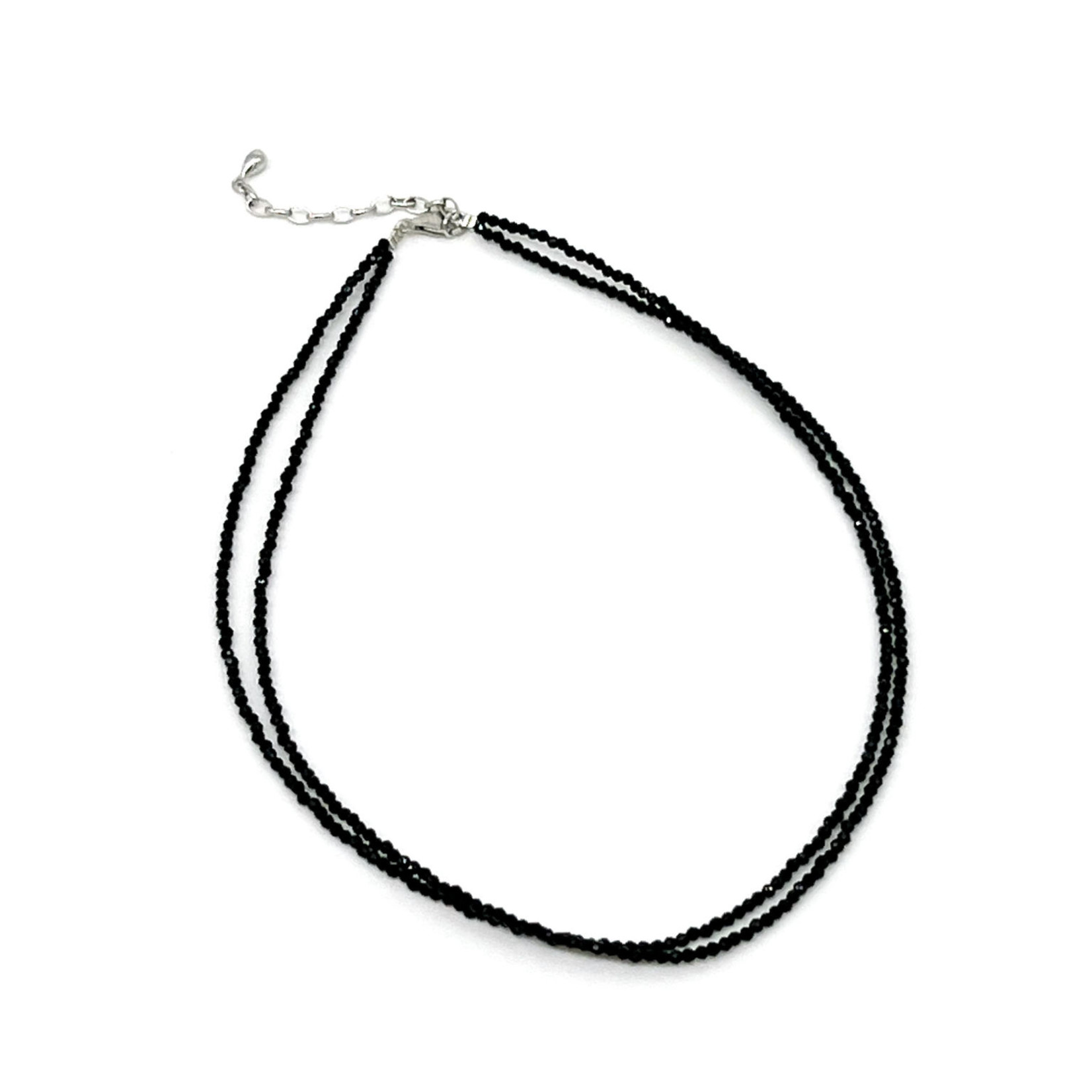 16-18” 2mm Double Strand Black Spinel Necklace
