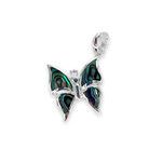 P309 Sterling Silver Paua Shell Butterfly Pendant