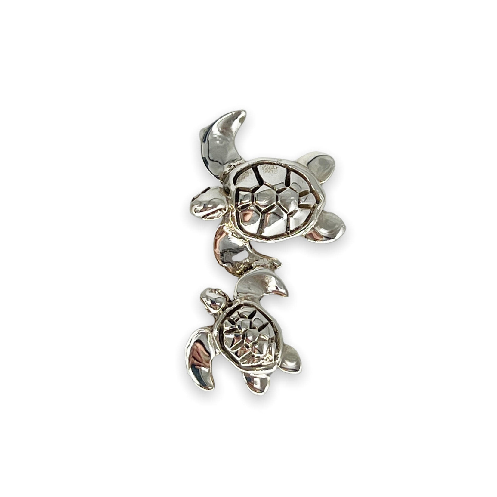 P230 Sterling Silver Turtle with Baby Pendant