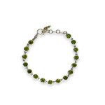 6mm Round Peridot Adjustable Sterling Silver Bracelet