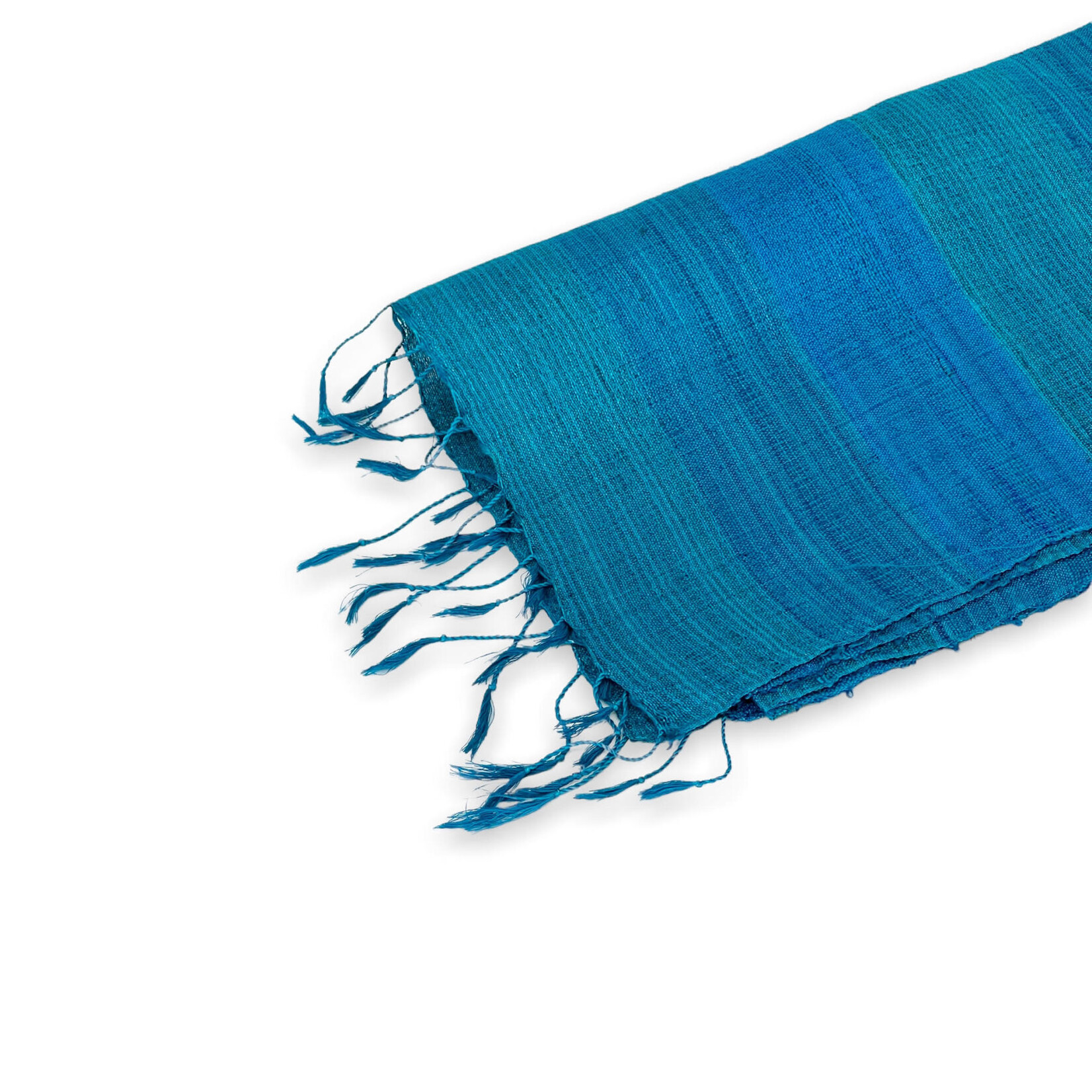 Raw Silk Wrap 16 x 70" Turquoise