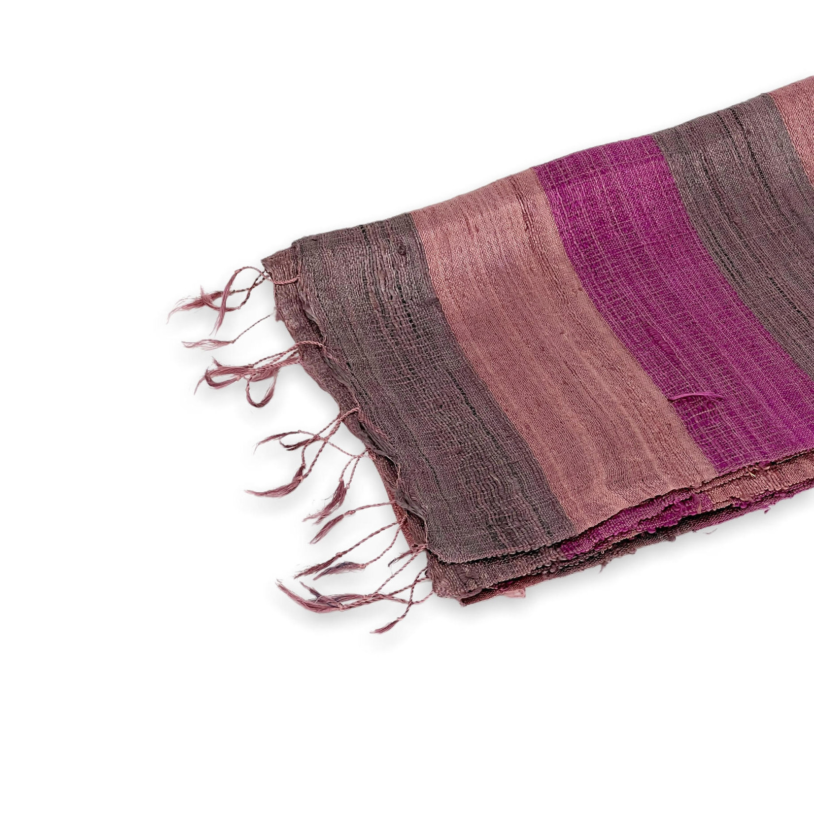 Raw Silk Wrap 16 x 70" Cocoa/Rose