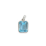 P312 Blue Topaz Pendant in Bezel Basket Sterling Silver Setting