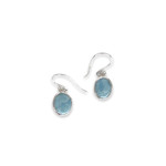 SE421 9mm x 11mm Oval Larimar Dangle Earrings in Sterling Silver Setting