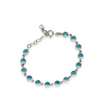 Adjustable Sterling Silver 7mm Larimar Bracelet