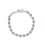 Adjustable Sterling Silver 6mm Blue Topaz Bracelet