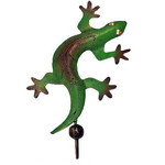 Handmade and Painted Iron Hook Gecko