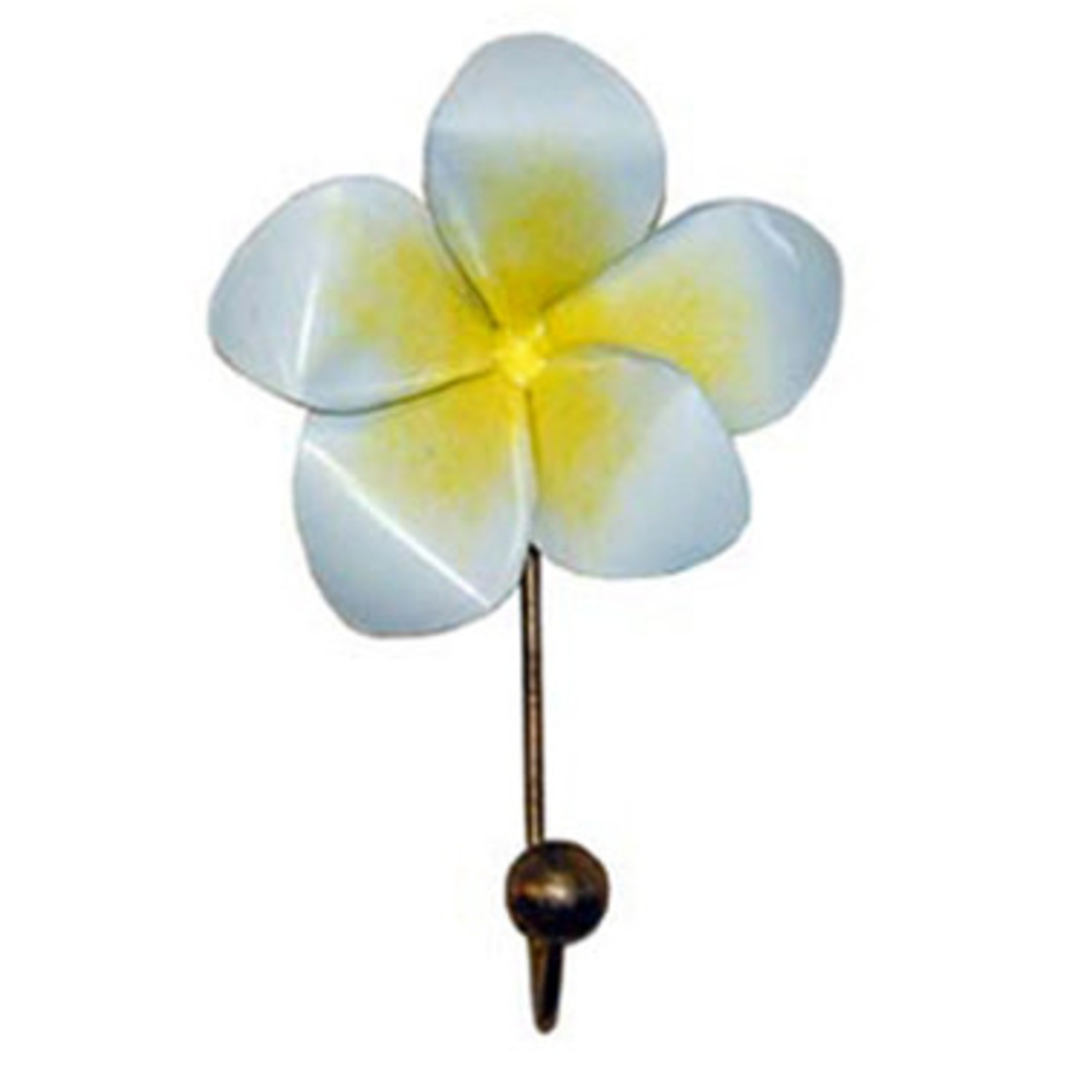 Handmade and Painted Iron Hook Plumeria