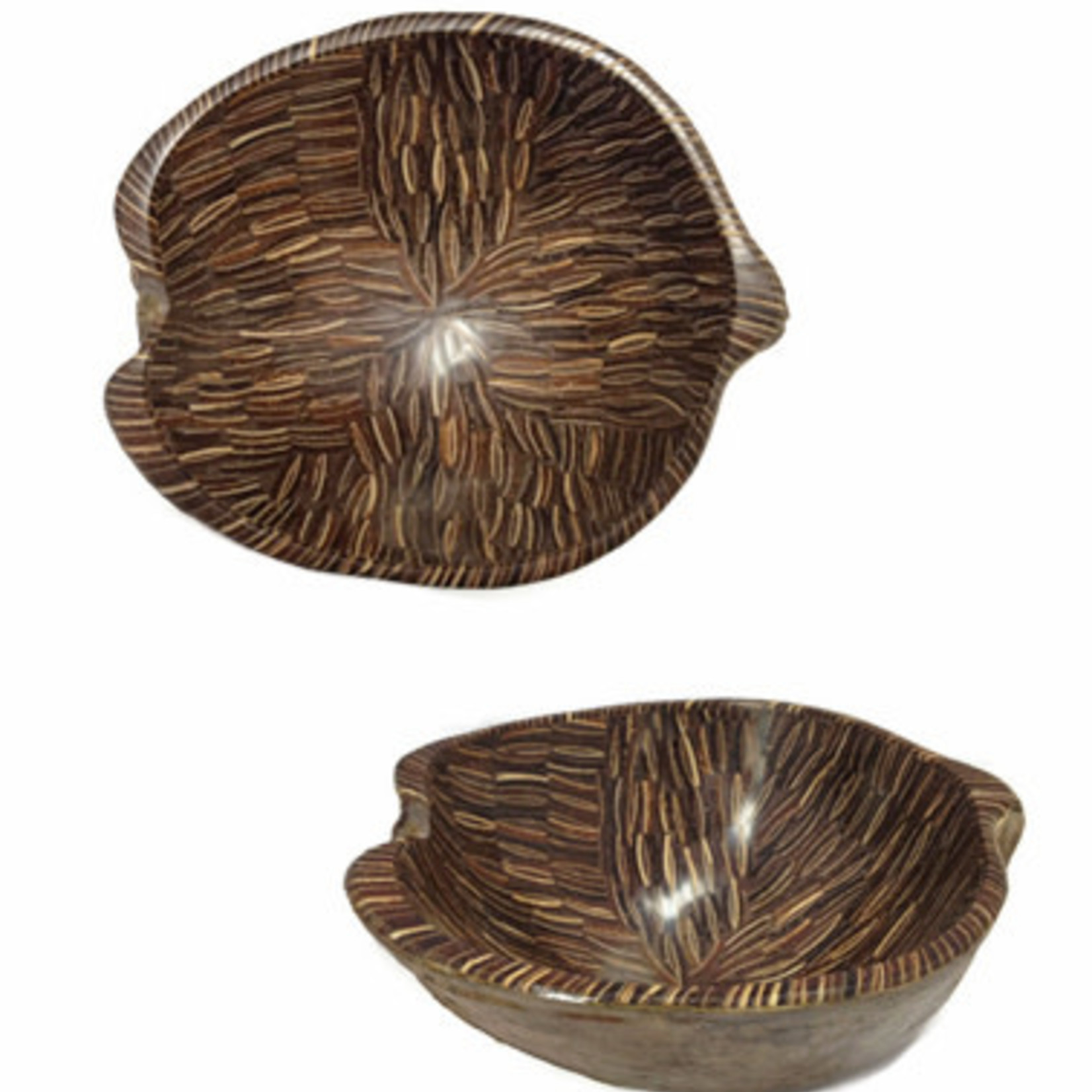 Handmade Large Brown Mosaic Coconut Shell Bowl