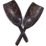 #19 Hand Carved Scoop Spoon, Set of 10 Palm Wood