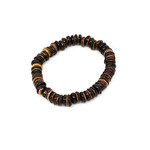 Coconut Wood Stretch Bracelet Dark, Pack of 10