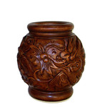 Hand Carved Vase Small Dragon