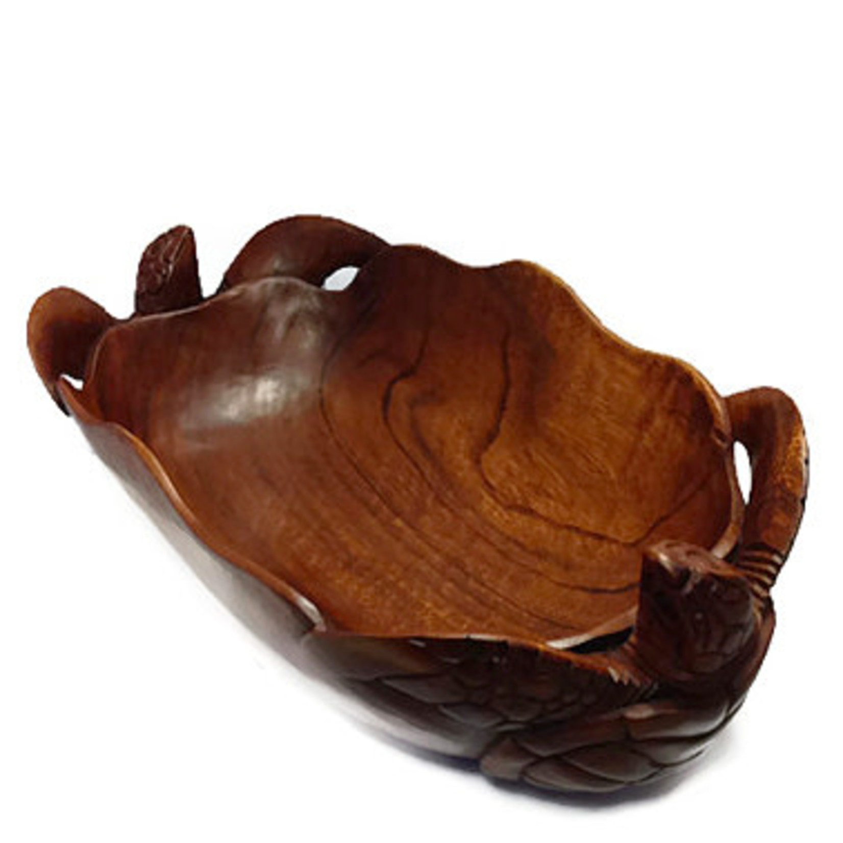 Hand Carved Double Turtle Bowl Large