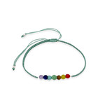 Gemstone Chakra Adjustable String Bracelet Seafoam