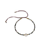 Gemstone Adjustable String Bracelet with Pearl Agate