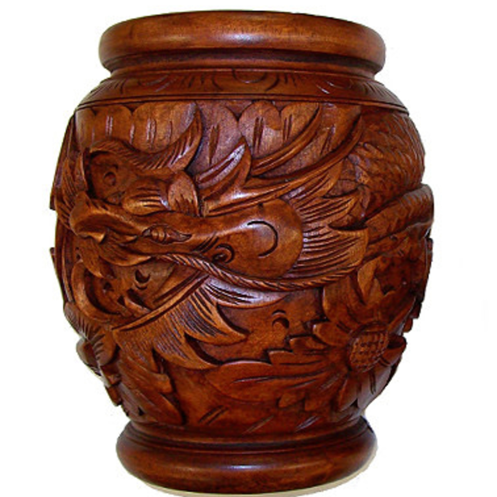 Hand Carved Vase Large Dragon