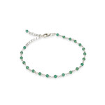 Sterling Silver Gemstone Bracelet Green Onyx