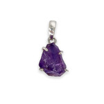 Sterling Silver Rough Amethyst Pendant