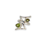 Sterling Silver Peridot Zig Zag Ring Size 8