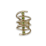 Sterling Silver Five Stone Peridot Cage Ring Size 6